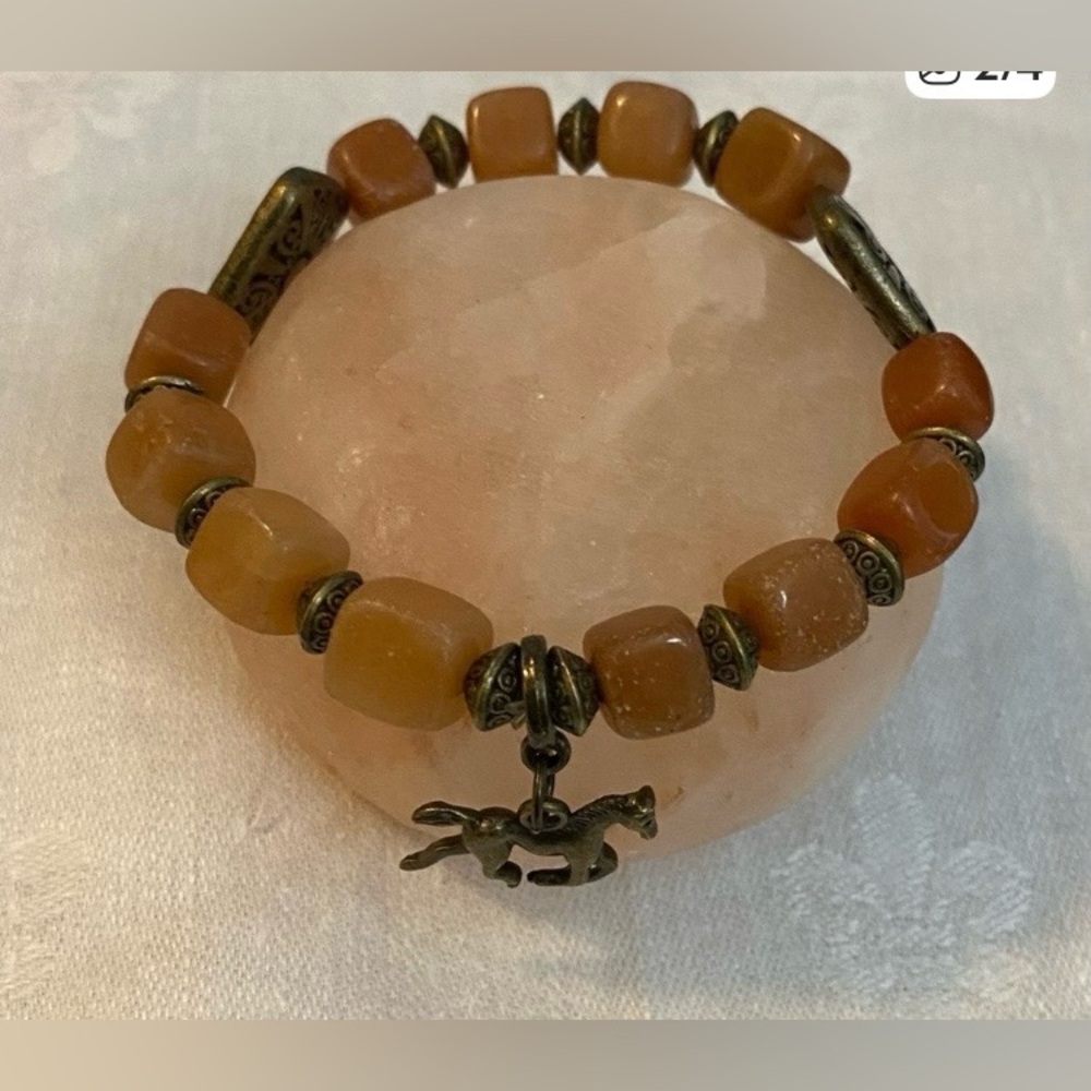 NEW Carnelian crystal cube bracelet